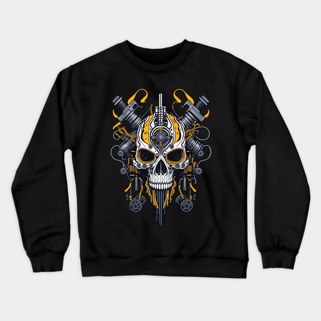 Mecha Skull S01 D60 Crewneck Sweatshirt by Houerd